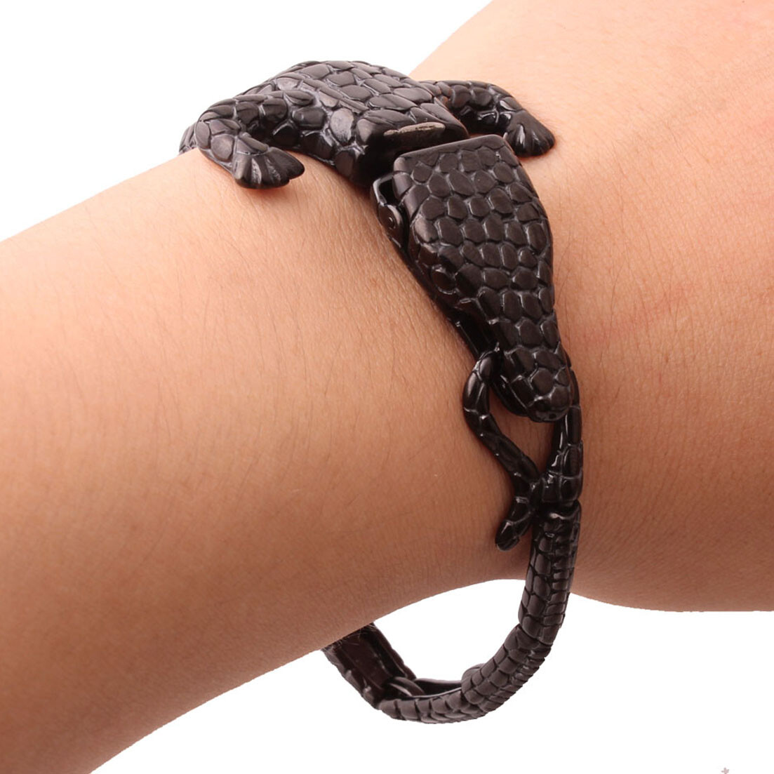 Punk Men Gift 316L Stainless Steel Silver Gold Black Crocodile