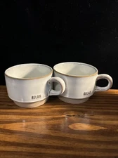 Hearth & Hand Set of Stoneware Relax Cup Mugs Coffee Tea Stackable