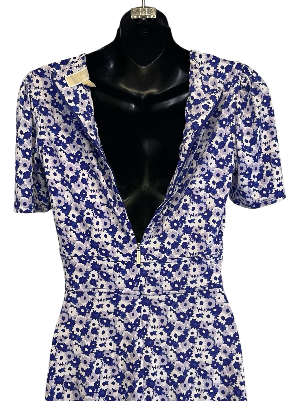 Abito Michael Kors scollo a V viola floreale taglia XS