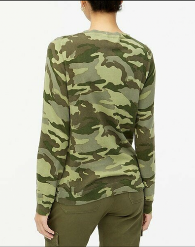 J.Crew Women's $80 Camo Teddie Sweater 