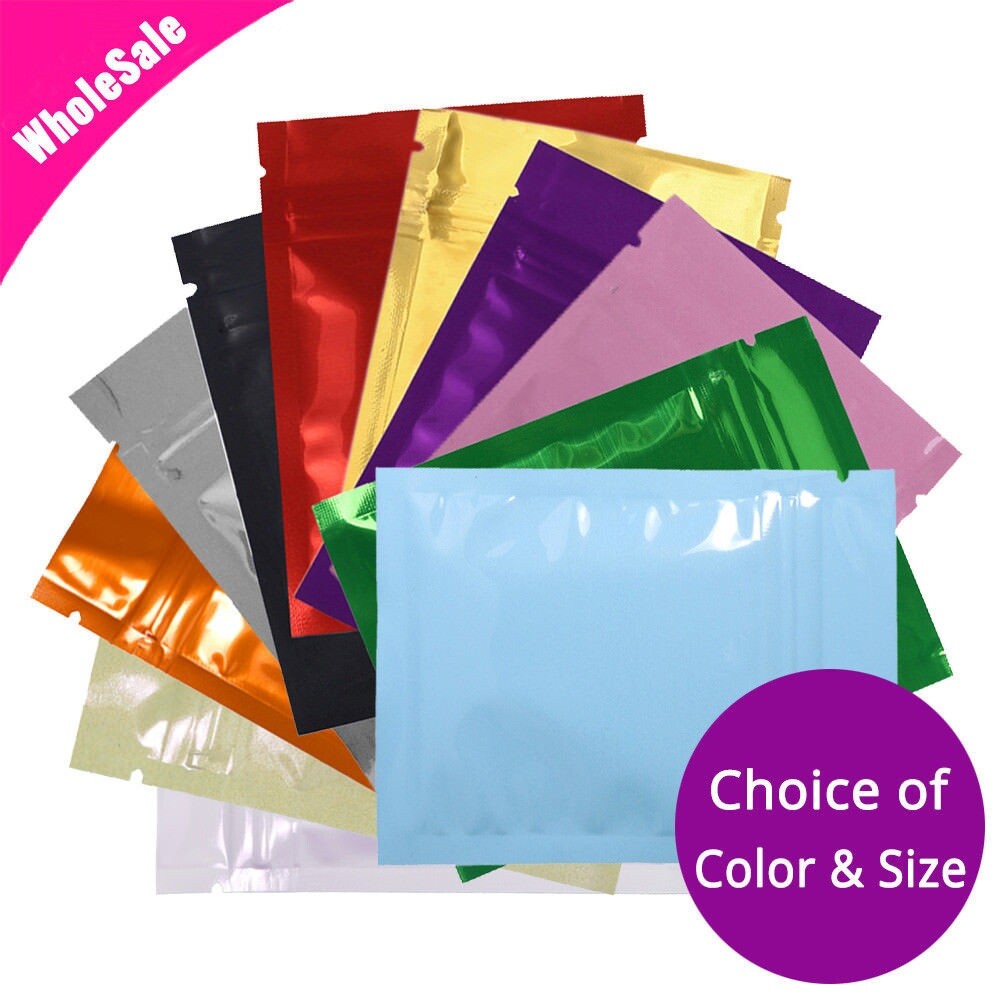 Mylar Smell Proof Zipper Lock Bags Heat Sealable Glossy Storage Pouch