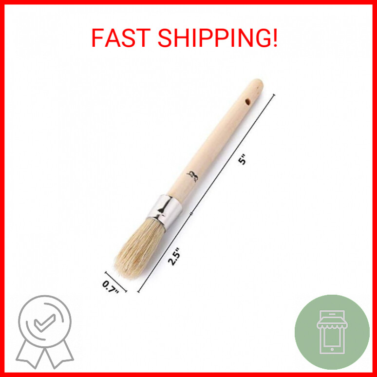Mr. Pen Chalk Paint & Wax Brush - 0.7 Inch Round Brush For Furniture, Finishing, Stenciling & DIY Crafts