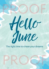 Hello June Sign - Artwork - 8.5x11 Print Out - Sale - New - Green Theme - Design