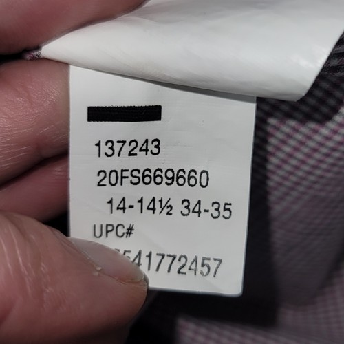 EUC Men's Sz 14/14.5-34/35 Van Heusen Flex3 Slim Fit Red & White Dress Shirt - Picture 21 of 24