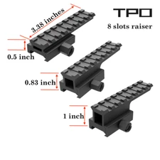 Riser Mount 8 Slots 3.4 inches See Through Extended Flat Top Picatinny Rail