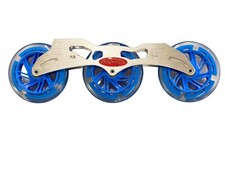 3-125mm aluminum inline skate frame. 12.25". 165mm or 195mm mount with wheels.