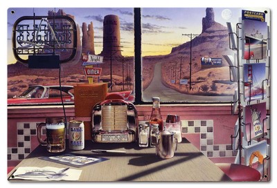 Blechschild All Night Diner L  USA Restaurant Burger & Pommes 41cmx56cm