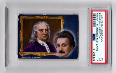 PSA 3 ALBERT EINSTEIN & ISAAC NEWTON on 1937 Peter Jackson Card #1