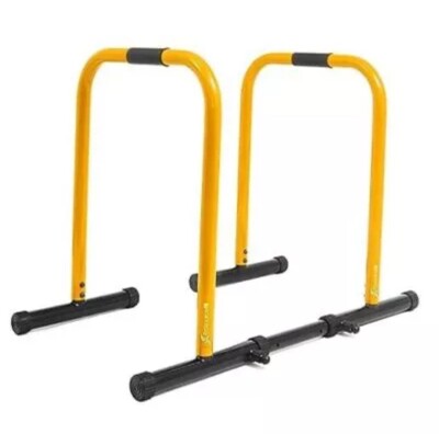  Power Dip Station Adjustable Height Upper Body Equipment for Home Yellow Lite