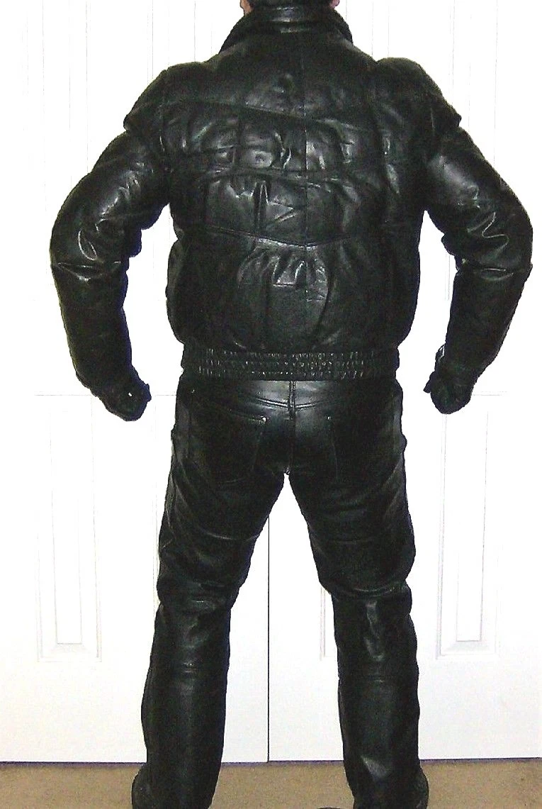 Down filled cheap leather jacket