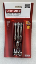 Craftsman Folding Nut Driver SAE 6 Sizes in 1 Tool 22009 Magnetic Retention New