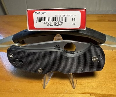 Spyderco Native 5 G-10 Black 2.95'' S30V Plain Edge Blade.