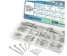 230PCS Stainless Steel Cotter Pin Assortment Kit 12 Sizes Split Pin Clip Fastene