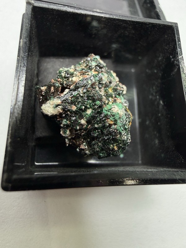 Malachite (labeled Azurite) Crystal Mineral Micro Mount Specimen From Chile