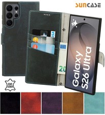 Real Leather Phone Cover for Samsung Galaxy S26 Ultra Case Book-Style Cover