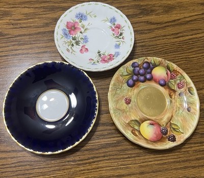 Aynsley England 2 Saucer Plate 1 Royal Albert Poppy