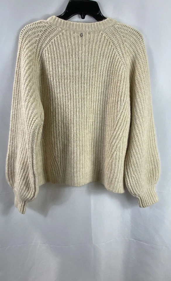 Nuevo con etiquetas Cárdigan Suéter Guess Annalisa Avena Tejido Acanalado Manga Abullonada Para Mujer S Foto 2 de 4