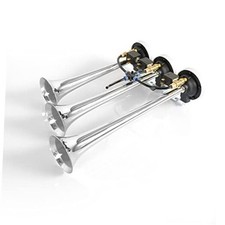 HIGHSOAR 12V/24v Truck Air Horn 150DB 3 Trumpet Horns Kit universal for Car