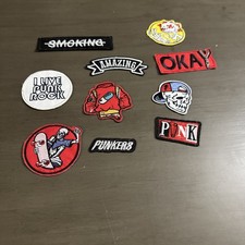 Lot of 10 Assorted Rock n Roll Punk / Sew-On Patches Used