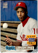 1994 Topps Stadium Club #394 TONY LONGMIRE Philadelphia Phillies MLB Baseball