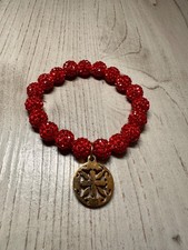 Rustic Red Crystal Emerson Stretch Bracelet G...