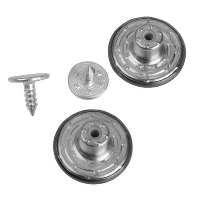 50er Set NO-SEW Metall Star Pattern Tack Snap Jeans Knöpfe Schwarz 17mm