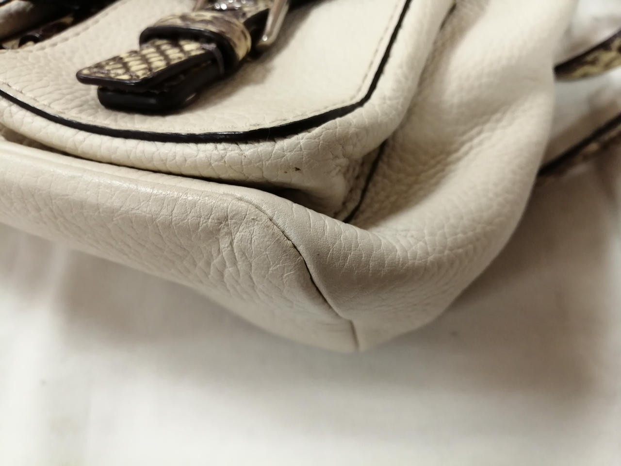 Python Embossed Mini Backpack Michael Kors White … - image 7