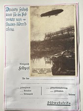 Bayern Feldpostkarte Südwestafrika Zeppelin Schwebebahn Verkehr um 1914