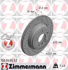 2x Bremsscheibe SPORT Z ZIMMERMANN 150.3405.52 f�r BMW E60 E61 E63 E64 5er 6er