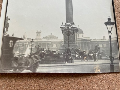 B/W PHOTOGRAPH ALBUMEN NELSONS COLUMN LONDON HORSE DRAWN COACHES - Picture 3 of 3