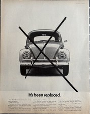 1968 Volkswagen Original Vintage Advertisement VW Bug Beetle Replaced Print Ad
