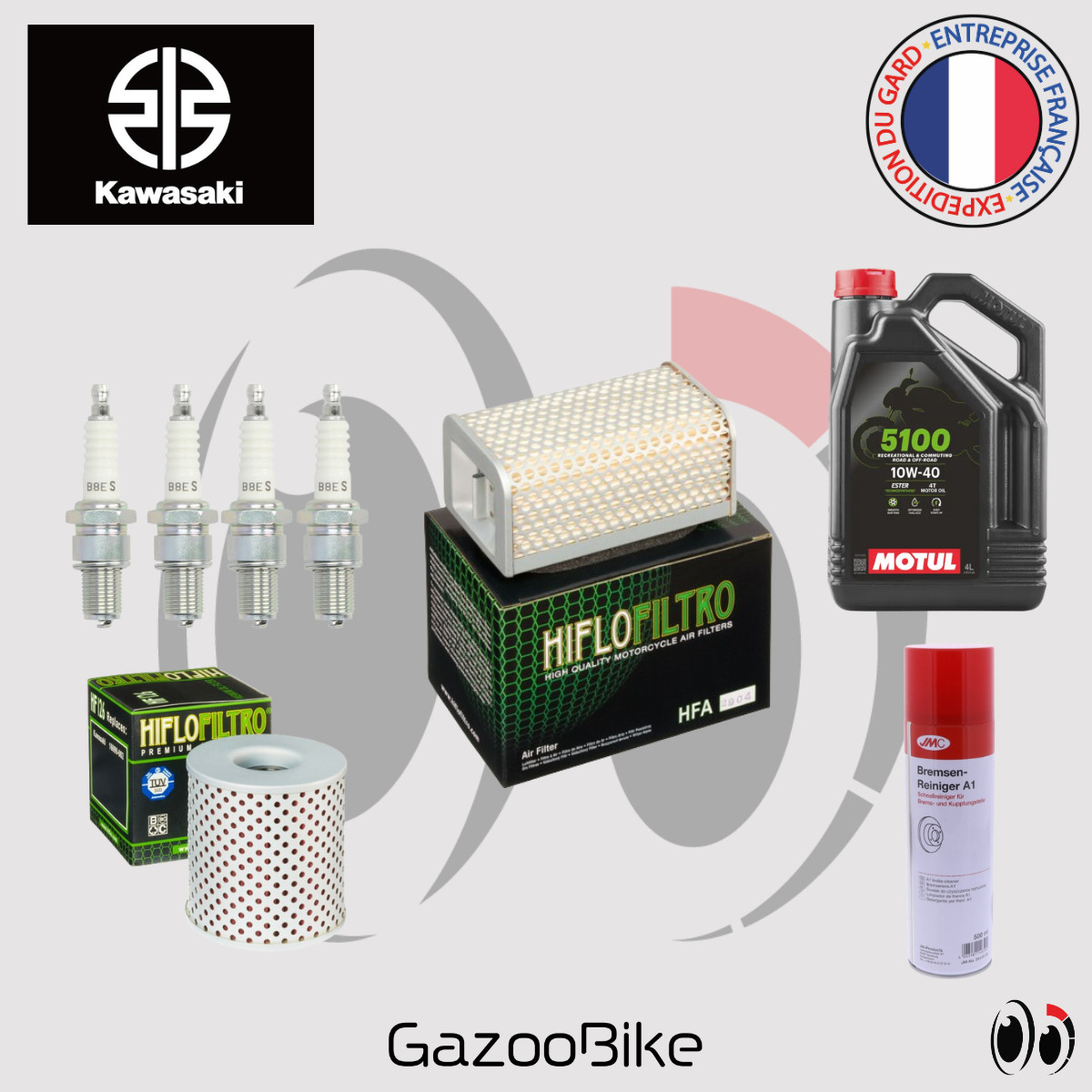 Kit Entretien KAWASAKI Z1000 1978 10w40 Motul 5100 Lubrifiant Moto Vintage