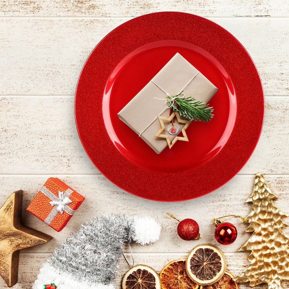 8x Platzteller mit schimmerndem Rand - wiederverwendbare Unterteller - Bild 3 von 4