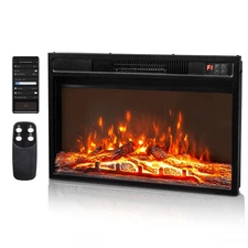 26 inch WiFi Electric Fireplace Insert, Wall Recessed Fireplace Heater w/Remote