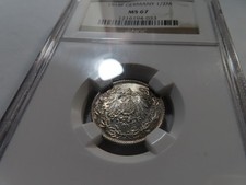 C41 Germany Empire 1918-F Silver 1/2 Mark NGC MS-67 Rainbow Toning