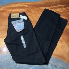 Vintage NOS Lee Regular Fit Straight Black Jeans 29x34 90s New USA