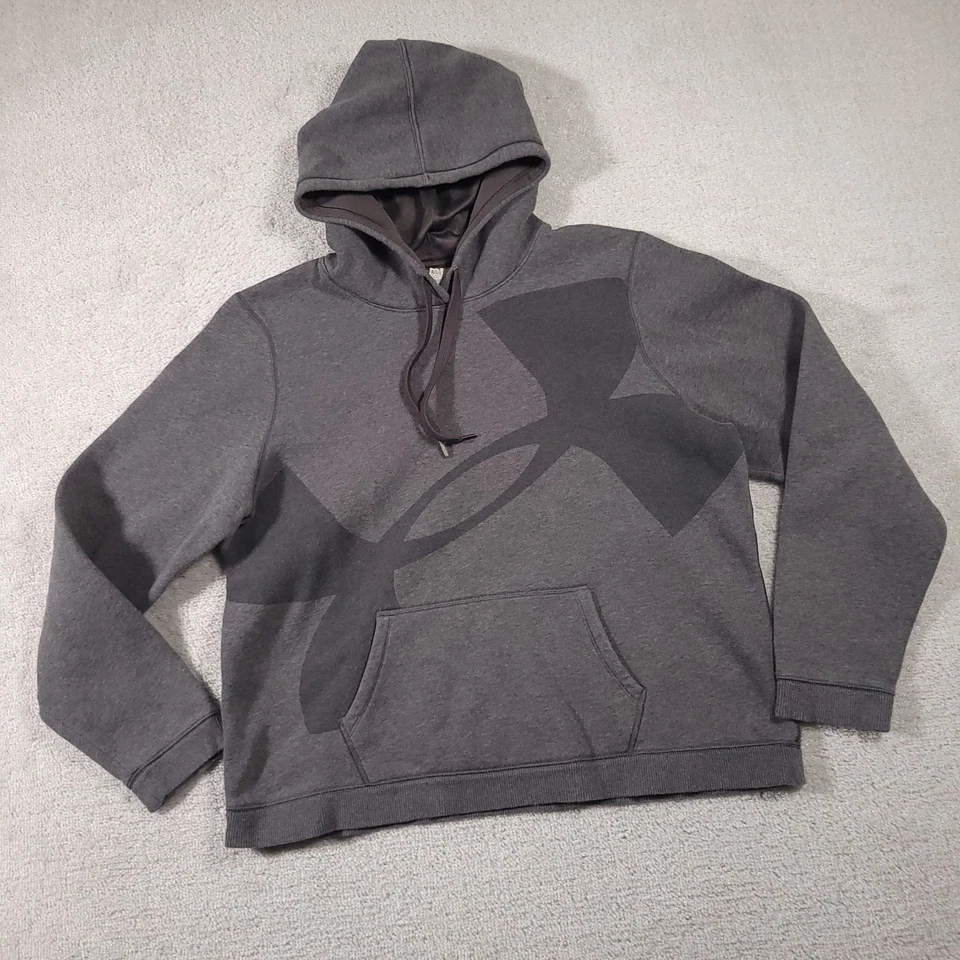 Under Armour 半合身连帽衫女式 XL 灰色标志全季装备 — 第 2/4 张图片