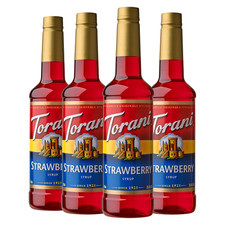 Torani Strawberry Flavored Drink Syrup, 25.4 Fl Oz Pack of 4
