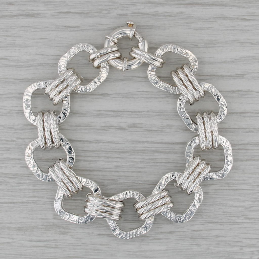 Cable Chain Statement Bracelet Sterling Silver 7"… - image 2