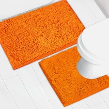 Bathroom Rugs Chenille Bath mat 2 Piece Set, Super Absorbent, Strong PVC Non