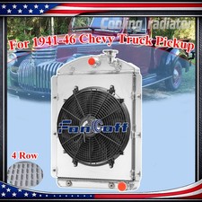 4-row Radiator W Shroud Fan For 1941-46 Chevy Truck Pickup Small Block 3.8l At