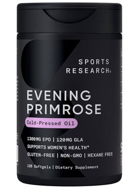 Sports Research Evening Primrose Oil (1300mg) Cold-Pressed with No fillers or...