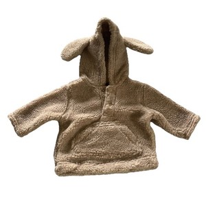 Gymboree Dog Puppy Ears Tan Fleece Pullover Jacket Size 0-3 Mon