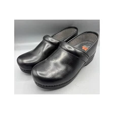 Dansko XP Womens Clogs 41 Black Leather Slip On Comfort Shoes
