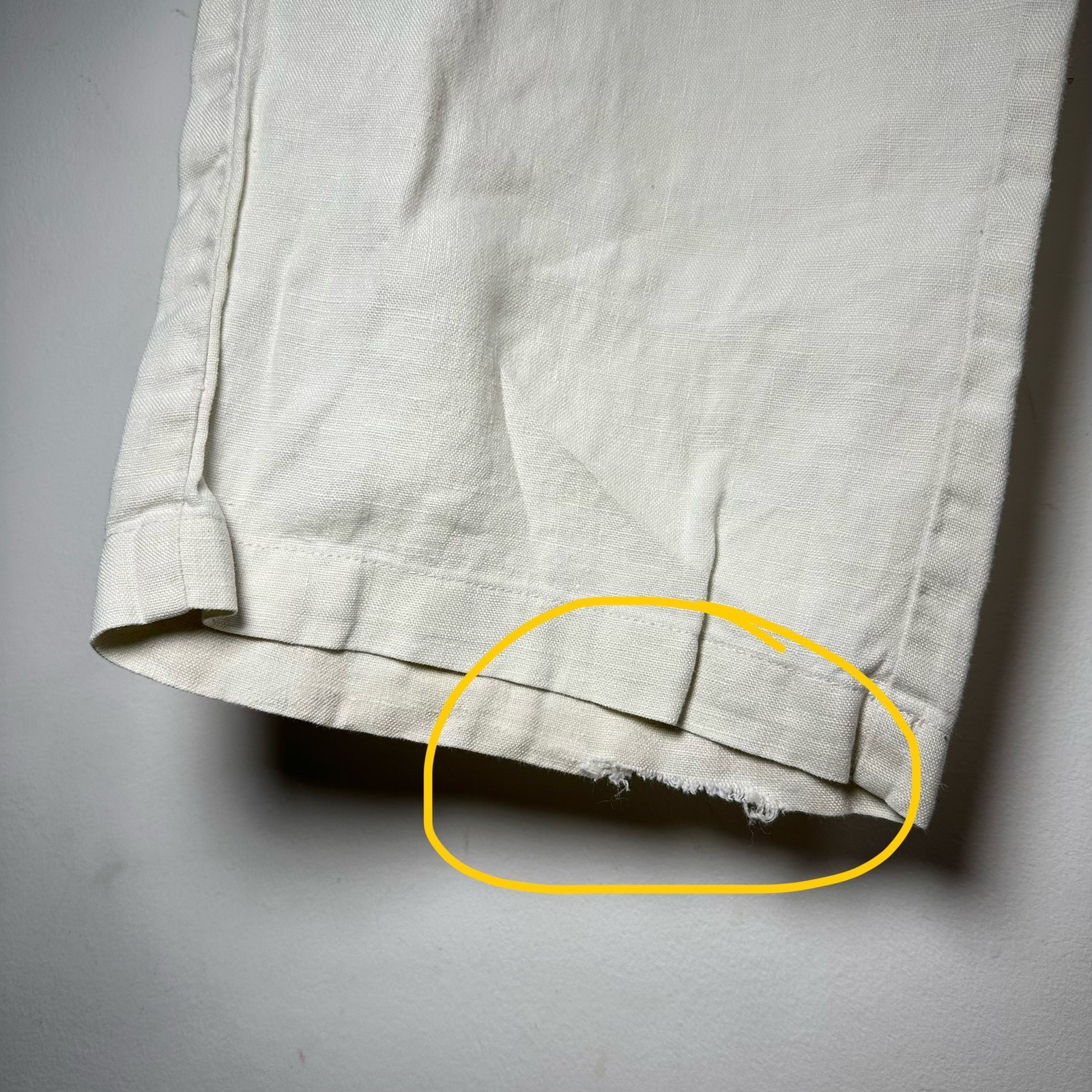 Caribbean Joe Mens Linen Pants Off White Drawstring Elastic Waist Size M 32x30 thumbnail 7