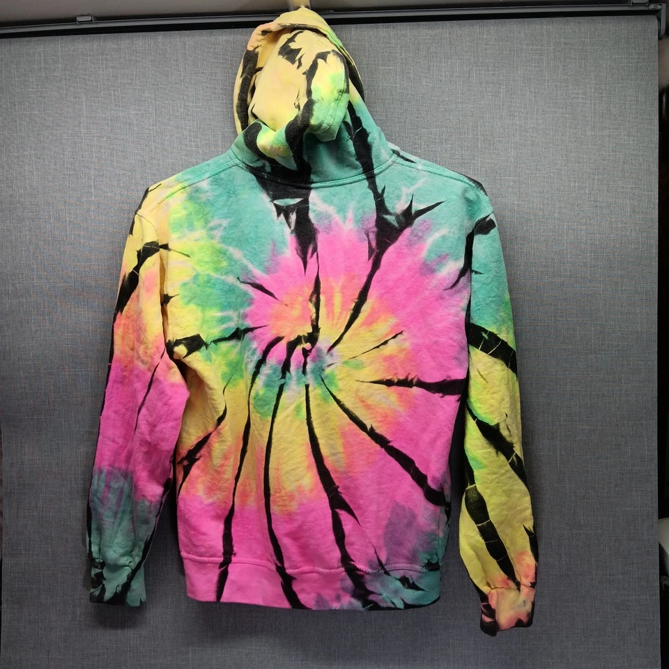 Толстовка с капюшоном пуловер Jon Lauren Tie Dye Swirl цветной размер средний 80-е 90-е - Изображение 3 из 4