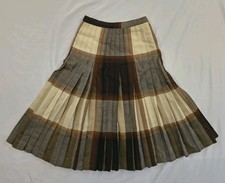 Vintage 60's Highland Queen Skirt Reversible Plaid 100 Wool Pleated FULL Sz XS