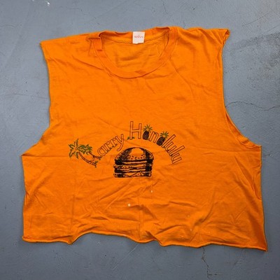 Harry Honolulu Hawaii Burger 1970s VTG T Shirt 70s Chop Summer Tank RARE Graphic