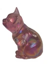 Fenton VINING HEARTS Hand Painted ROSE Art Glass Signed CAT Paperweight FIGURINE