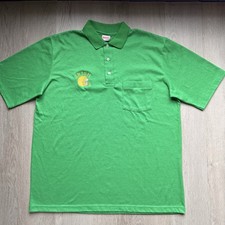 VINTAGE NOTRE DAME IRISH POLO SHIRT GREEN SINGLE STITCH MADE IN USA XL